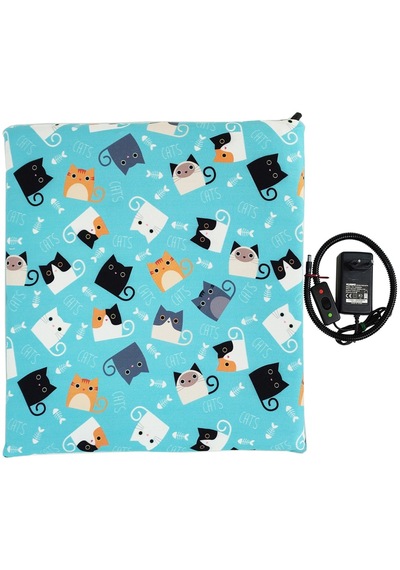 Kedi Minderi Isıtmalı Model 45x45cm 12v Adaptörlü Su Geçirmez Kdtes83