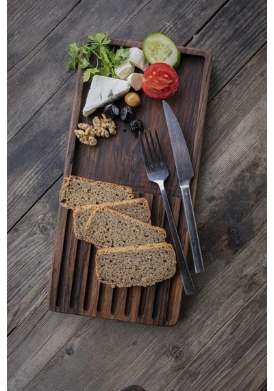 Ceviz Ağacı Sunumluk & Servis Tahtası Tek Parça Doğal Ahşap 20x35 Cm 1 Adet