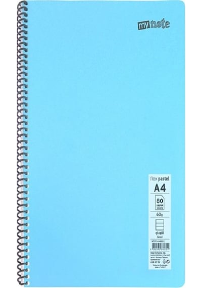 Defter Spiralli Telli Pp Kapak A4 Mynote 5 Adet Farklı Renkler 60 Sayfa Çizgili Defter 5 Farklı Çok Renkli