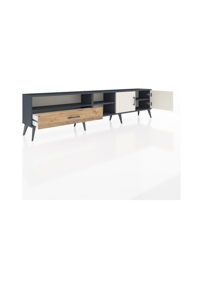 Arges Tv Ünitesi 3 Raflı Tek Çekmeceli 2 Kapaklı 220x30x51 Antrasit-aytaşı/çam Aytası/atlas Çam - Antrasıt Arges Tv Ünitesi 3 Raflı Tek Çekmeceli 2 Kapaklı 220x30x51 Antrasit-aytaşı/çam Aytası/atlas Çam - Antrasıt