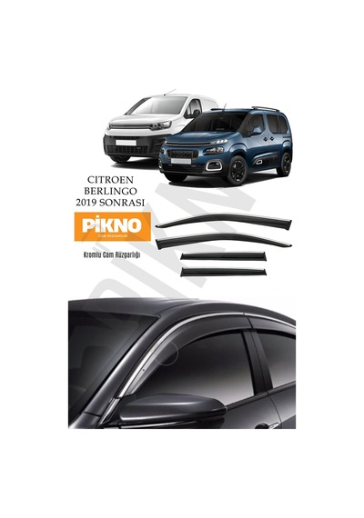 Citroen Berlingo 2019 Ve Sonrası Kromlu Cam Rüzgarlığı 4'lü Set A+ Plus