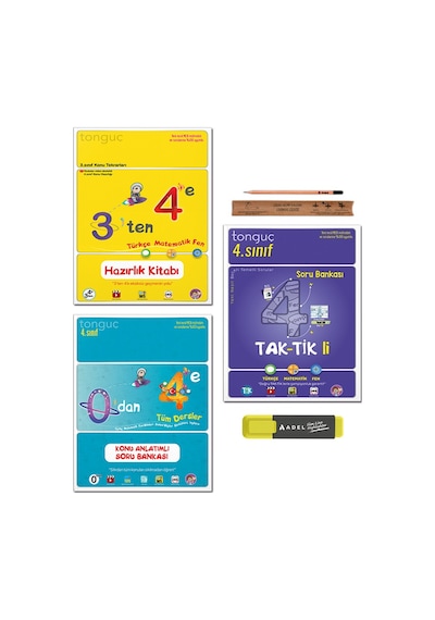 Tonguç 4. Sınıf 3 ten 4 e Hazırlık Tekrar Seti - Taktikli Soru Bankası Tüm Dersler Set 3 Kitap