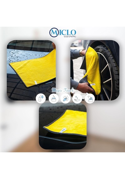 750 Gsm Çift Taraflı Ultra Emici Otomobil, Araba, Kaporta Torpido Kurulama Bezi 50x70cm Mega Boy Sarı