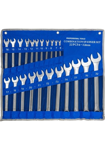 6104 Kombine Anahtar Takımı 6-32 Mm 22 Parça Bez Çantalı