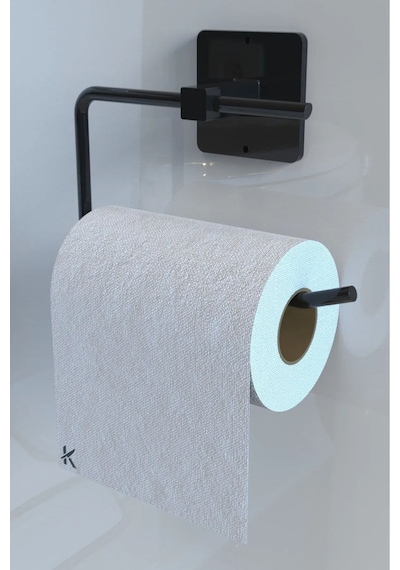 Egemhome Yapışkanlı Rulo Havluluk, Wc Kağıtlık Ve Halka Havluluk Seti Siyah