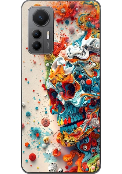 Xiaomi Mi 12 Lite Uyumlu Şeffaf Kılıf Graffiti 5 Tasarımlı