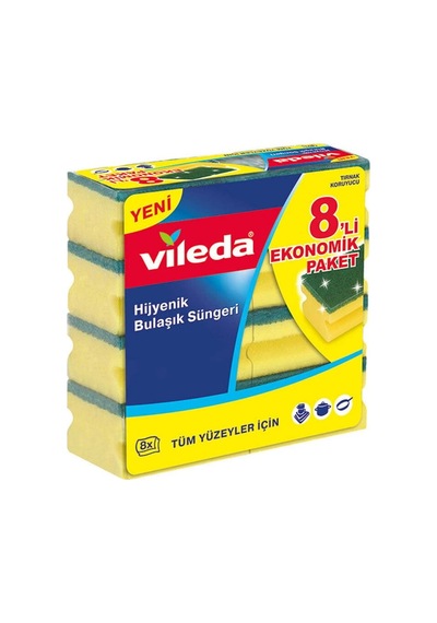 Vileda Oluklu Bulaşık Süngeri 8'li Paket 8'li Paket