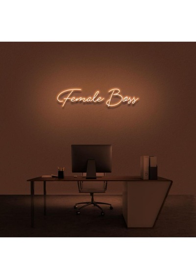 Female Boss Yazılı Neon Tabela Turuncu