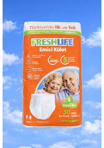 Freshlife Emici Külot S Beden Küçük Boy 30 Adet Yetişkin Hasta Bezi Unisex S