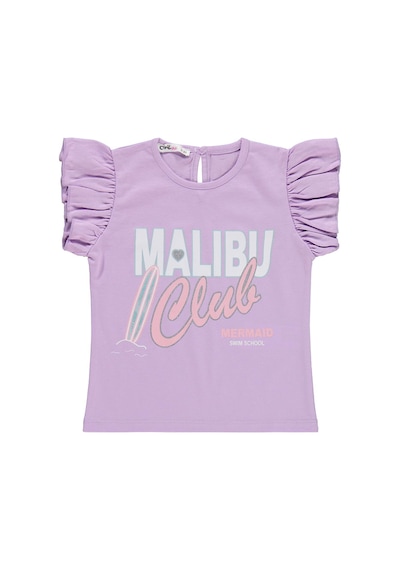 Civil Girls Malibu Baskılı Şortlu 2-5 Yaş Takım - Lila
