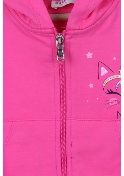 Breeze Kız Çocuk Hırka Kolları Desenli Baskılı 1-4 Yaş, Pembe