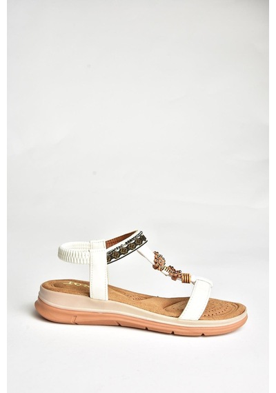 Fox Shoes U258615209 Beyaz Kadın Sandalet Beyaz-suni Deri Beyaz