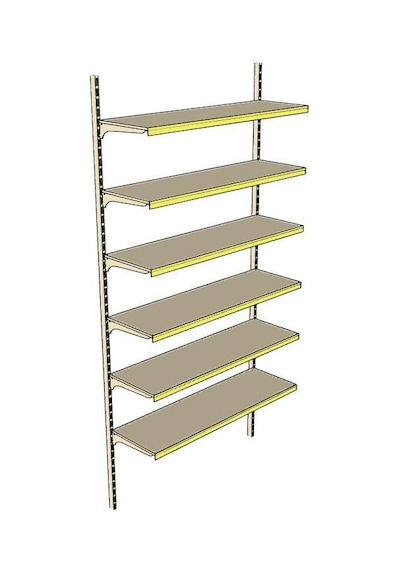 6 Katlı Duvara Monte, Standart Market Rafı Sarı-30x75 Cm Sarı
