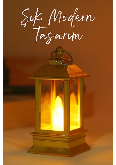 3 Adet Led Mum Mini Dörtgen Tip Pil Dahil Dumansız Alev Ledli Yapay Dekoratif Mum Işığı Altın Pt434 Altın
