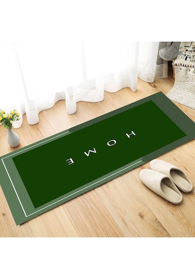 Dijital Kaymaz Yıkanabilir Mutfak Banyo Salon Paspas Halısı Trend Modern Al4001 Haki