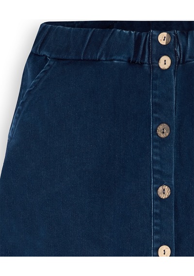 Denokids Kız Çocuk Midi Boy Denim Etek Renkli