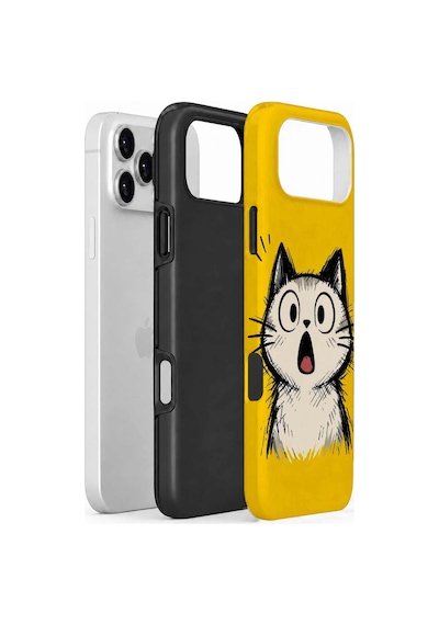 Velvoria Valestra Şaşkın Kedili Apple Apple iPhone Uyumlu 18 Pro Max Darbe Korumalı Kılıf Valestra Select - Şaşkın Kedili