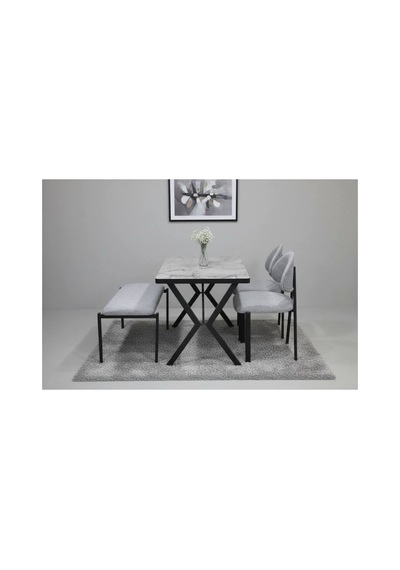 Ades Bench 2 Sandalye Mutfak Takımı Antrasit