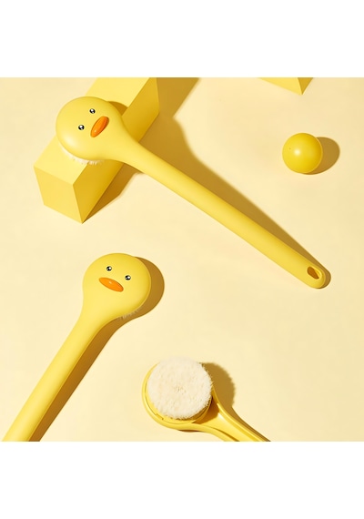 Cocoloco Home Uzun Saplı Duş Fırçası Ördek Tasarımlı Yumuşak Uçlu Duş Banyo Için Nazik Vücut Fırçası 1adet