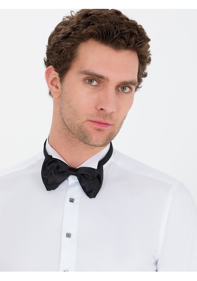 Cacharel Beyaz Slim Fit Smokin Gömlek