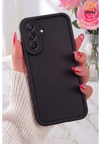 Fibaks Galaxy A37 Uyumlu Kılıf Kamera Korumalı Yumuşak Dokulu Darbe Emici Siyah Silikon Kapak