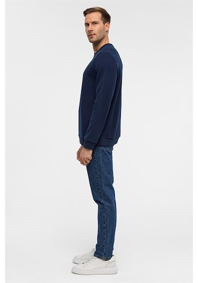 Süvari Lacivert Regular Düz Bisiklet Yaka Sweatshirt Sw2013700013-m09 Lacivert