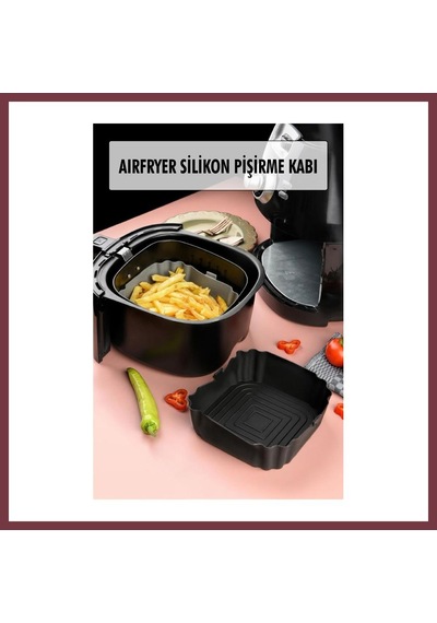 Storeşahin Bütün Airfryer'lere Uyumlu Siyah Silikon Pişirme Kabı Shn0720