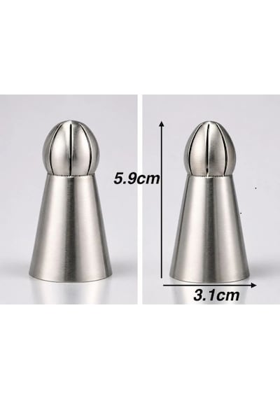 5'li Profesyonel Rus Top Duy Ucu Seti 5.9 Cm Büyük Boy Paslanmaz Çelik Krema Sıkma Ve Fırfır Uçları
