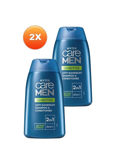 Avon Care Men Sensitive 2'si 1 Arada Kepek Önleyici Şampuan Ve Saç Kremi 2 x 200 ML