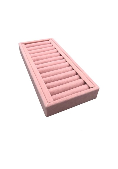 Yerli Üretim Süet Kumaş Pembe Renk 35 Cm / 11,5 Cm Kelepçe-bileklik Sergileme Standı Çok Renkli