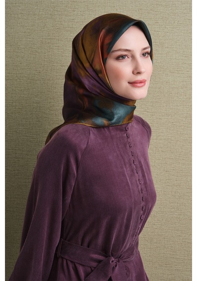 Armine Sura İpek Eşarp 2026-2027 - Sonbahar Kış-asm9606 Mor