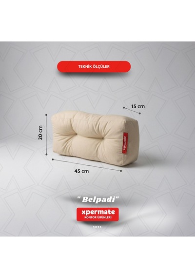 Sırt Ve Bel Destek Yastığı Sandalye Koltuk Destek Minderi Krem