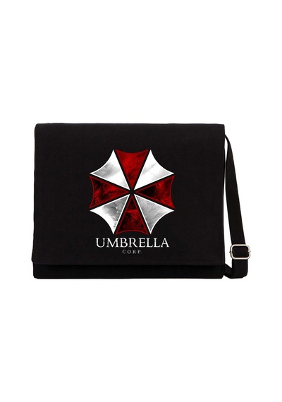 Resident Evil Umbrella Corp Siyah Kanvas Postacı Çantası