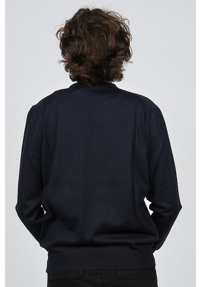 Pave Erkek Bisiklet Yaka Desenli Yün Kazak 4537063 Laci-Yeşil Koyu Mavi