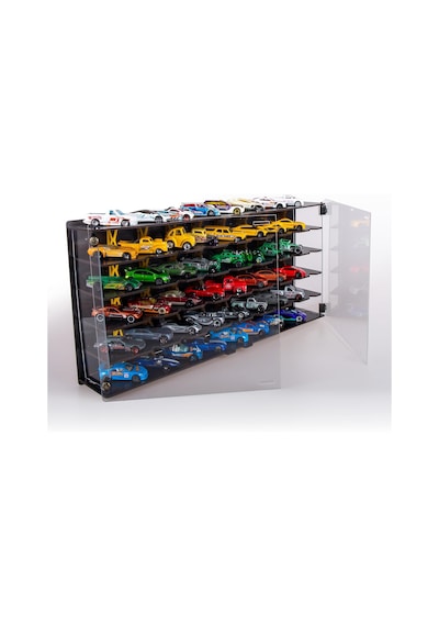 Pleksi Kapak 48 Araçlık 1/64 Hotwheels, Matchbox Uyumlu Hobi Oyuncak Araba Rafı Koleksiyon Mode Çok Renkli
