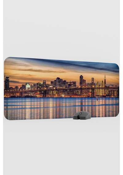 San Francisco Kaliforniya Abd 2 V2 90x40 Xxl Gaming Kauçuk Kaymaz Taban Mouse Pad Fare Altlığı