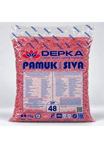 Depka Pamuk Sıva Dp48 2 Kg 7-8 M² İpek Sıva Alternatifi Isı Ve Ses Yalıtımlı Dekoratif Sıva