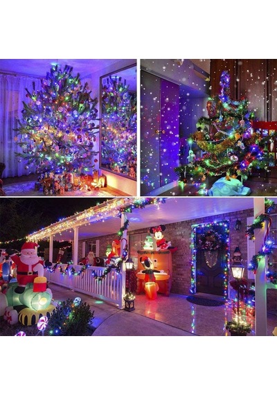 Renkli Yılbaşı Çam Ağacı Süsleme Işığı 10 Metre Led Lambaları