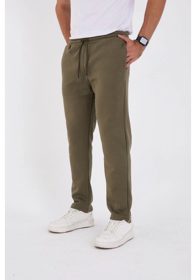 Assema Unisex Üç İplik Basic Eşofman Pantolon - Haki Çok Renkli
