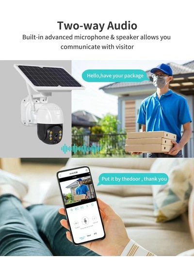 Zenvia Wifi Uygulamalı Gece Görüşlü Solar Güneş Enerjili Kamera Akıllı Dış Mekan Güvenlik Kamerası Znv2026