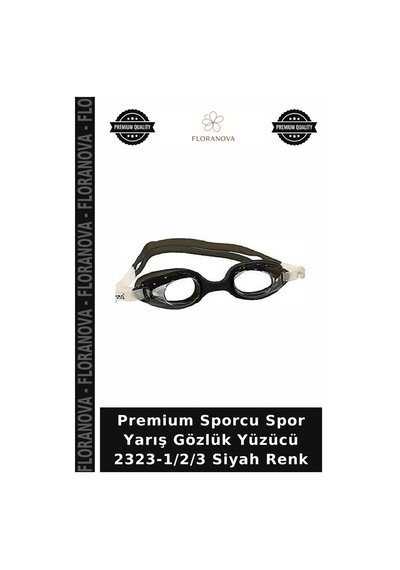 Premium Sporcu Spor Yarış Gözlük Yüzücü 2323-1/2/3 Siyah Renk