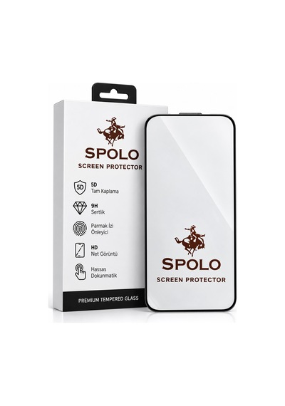 Spolo İphone 17 Pro Max 5d Tam Kaplayan Ekran Koruyucu 9h Sertlik, Hd Görüntü, Hassas Dokunmatik