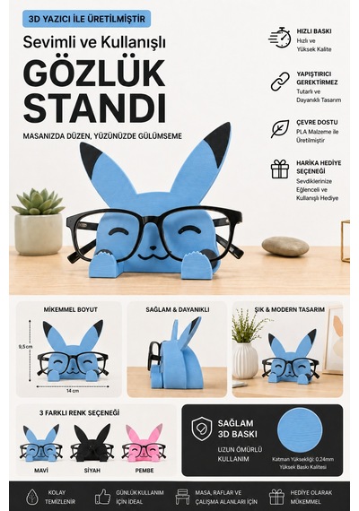 3d Baskı Gözlük Standı Dekoratif Masaüstü Gözlük Tutucu 71756601