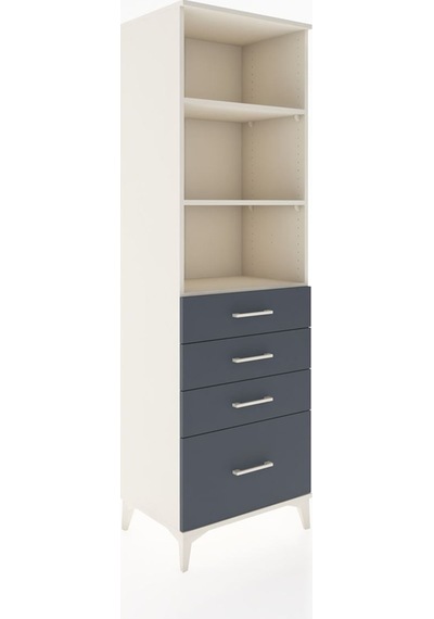 Hyperion Dolap 3 Raflı 4 Çekmeceli 60x44x195 Aytaşı-antrasit Aytaşı