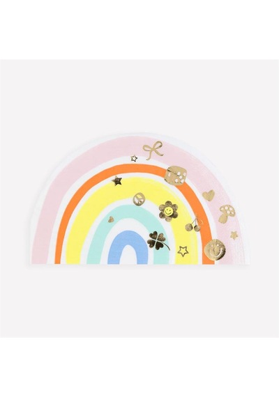 Meri Meri - Charm Party Rainbow Napkins - Bileklik Partisi Gökkuşağı Peçeteler - 16 Adet