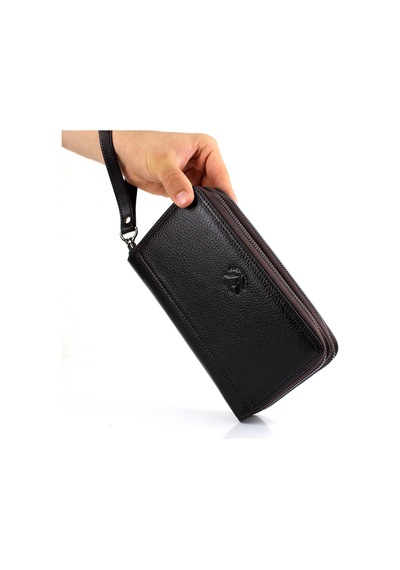 Alphaclub Bag Erkek Hakiki Deri Kahverengi Çok Bölmeli El Çantası