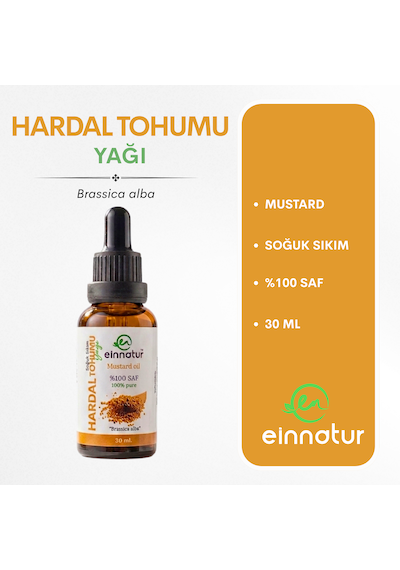 Hardal Tohumu Yağı, 30 Ml, %100 Saf, Soğuk Sıkım, Cold Press Mustard Oil