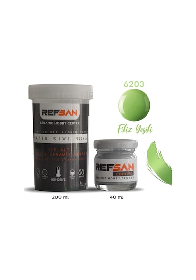 Hazır Çini ve Seramik Boyası 6203 Filiz Yeşili 200 Ml