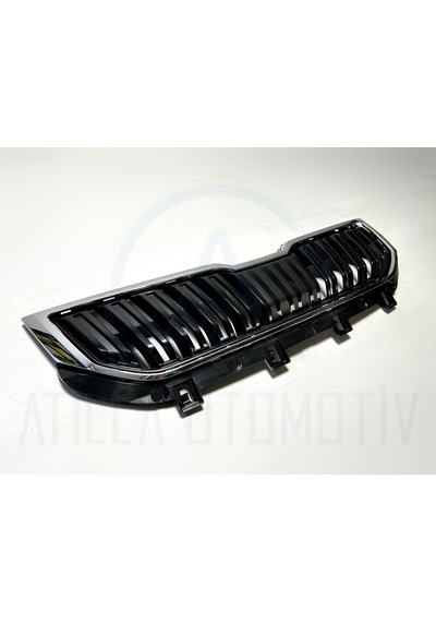 Skoda Karoq 57a 2018-2026 Kromlu Ön Panjur Set Siyah