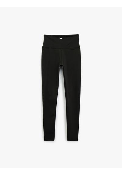 Koton Yüksek Bel Dikiş Detaylı Slim Fit Spor Tayt Siyah 6wak40052nk SiYAH
